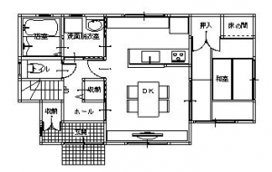 施工後 和室をリビングとして活用することで、収納力のある対面式のキッチンと、 ゆったりとしたダイニングスペースが生まれます